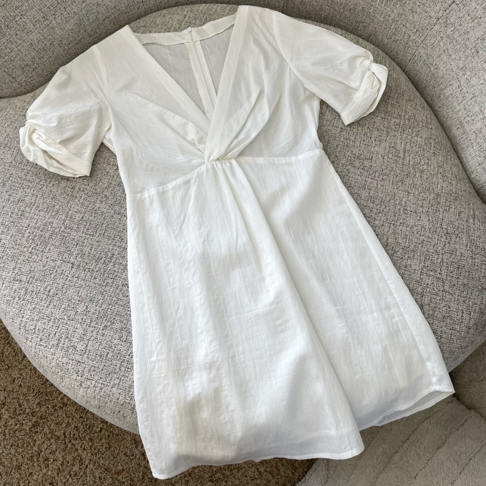 White Puff Sleeve Dress